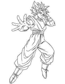 Dibujo de Sonriendo Goku Ssj2 para Colorear