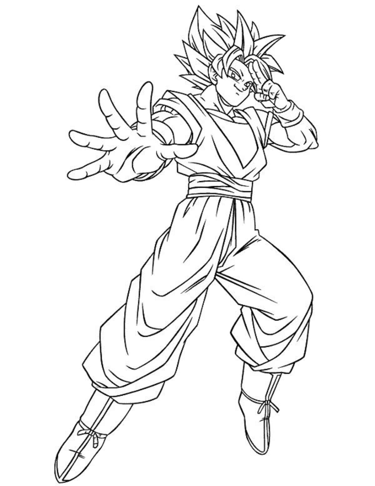 Dibujo de Sonriendo Goku Ssj2 para Colorear