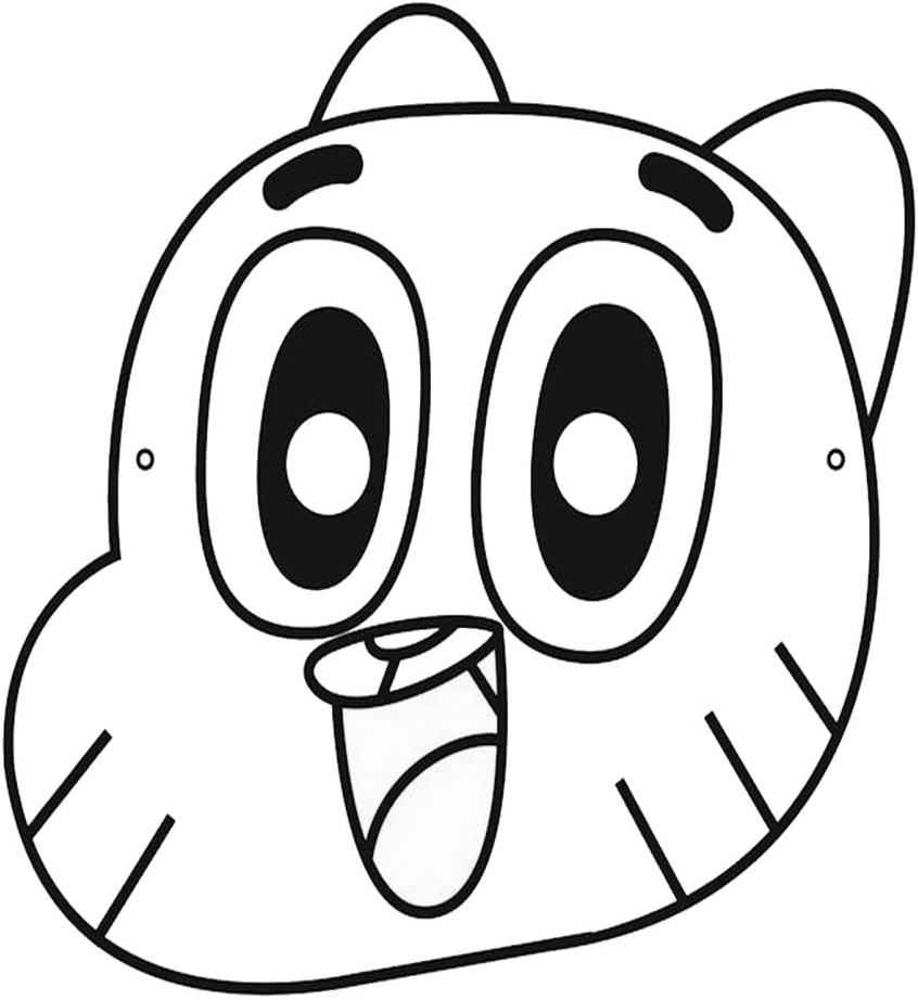 Dibujo de Cara Goma de Mascar para Colorear