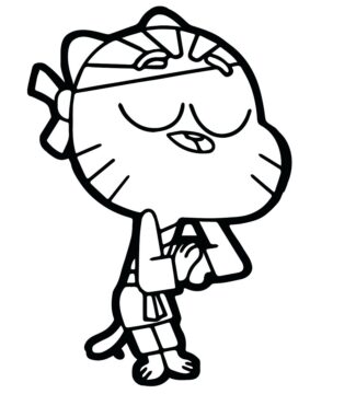Dibujo de Karate Goma de Mascar para Colorear