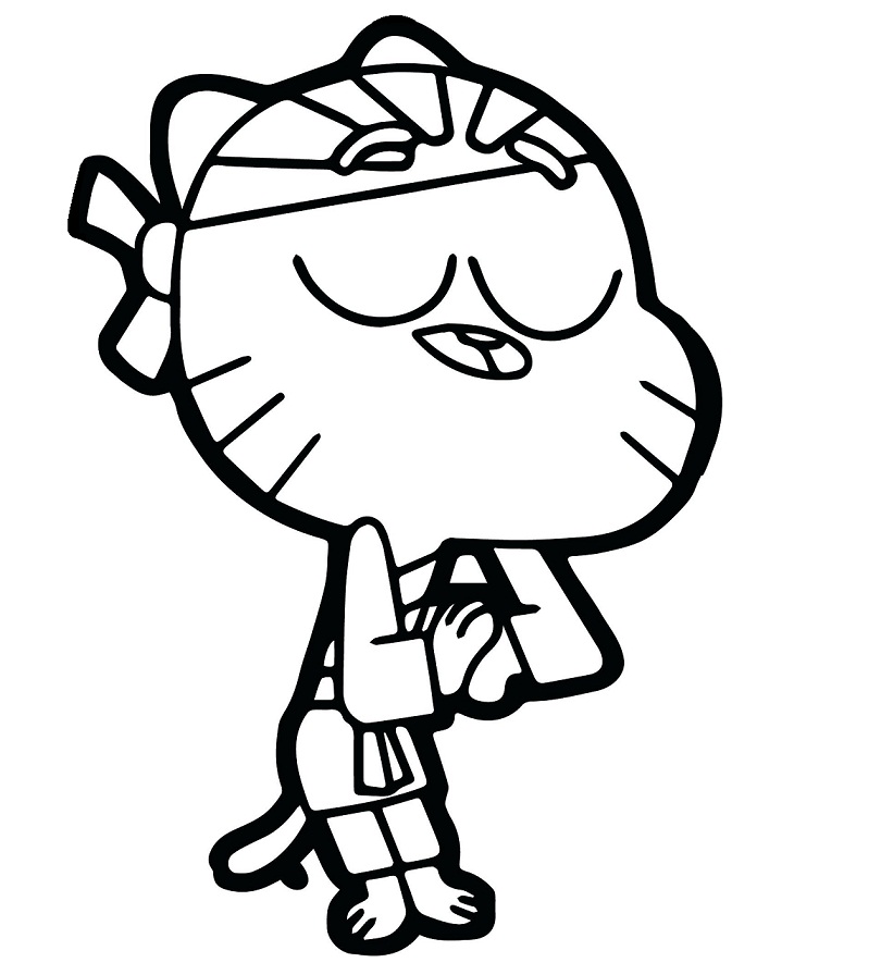 Dibujo de Karate Goma de Mascar para Colorear