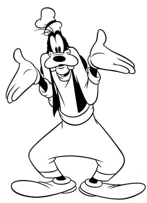 Dibujo de Goofy Dibujo Png para Colorear