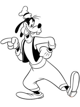 Dibujo de Goofy Sealando para Colorear