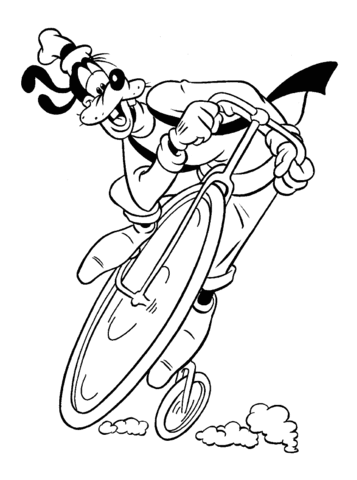 Dibujo de Ciclismo Goofy para Colorear