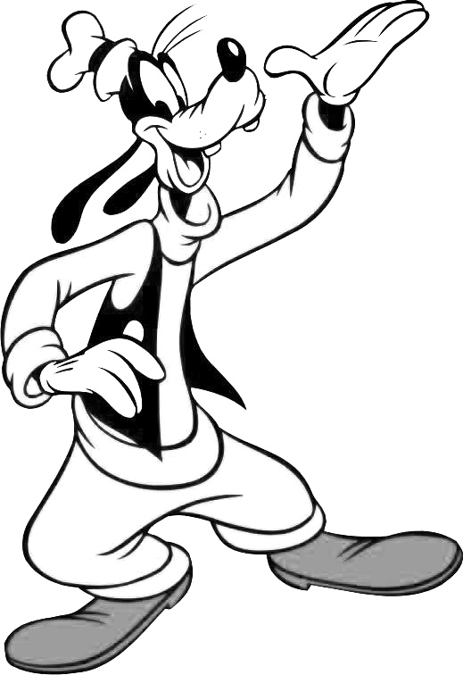 Dibujo de Contento Goofy para Colorear