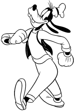 Dibujo de Goofy Divirtiendose para Colorear