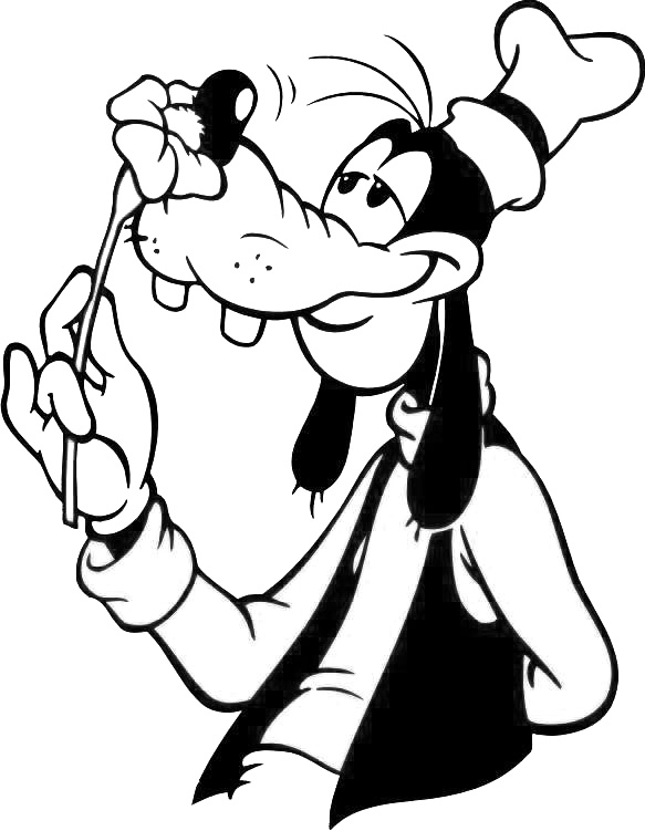 Dibujo de Goofy Flor Que Huele para Colorear