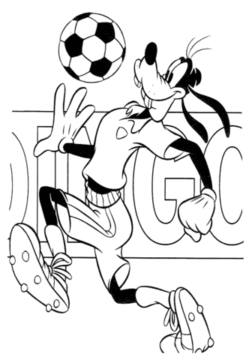Dibujo de Goofy Jugando al Futbol para Colorear