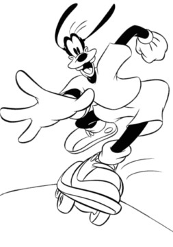 Dibujo de Patinaje Sobre Ruedas Goofy para Colorear