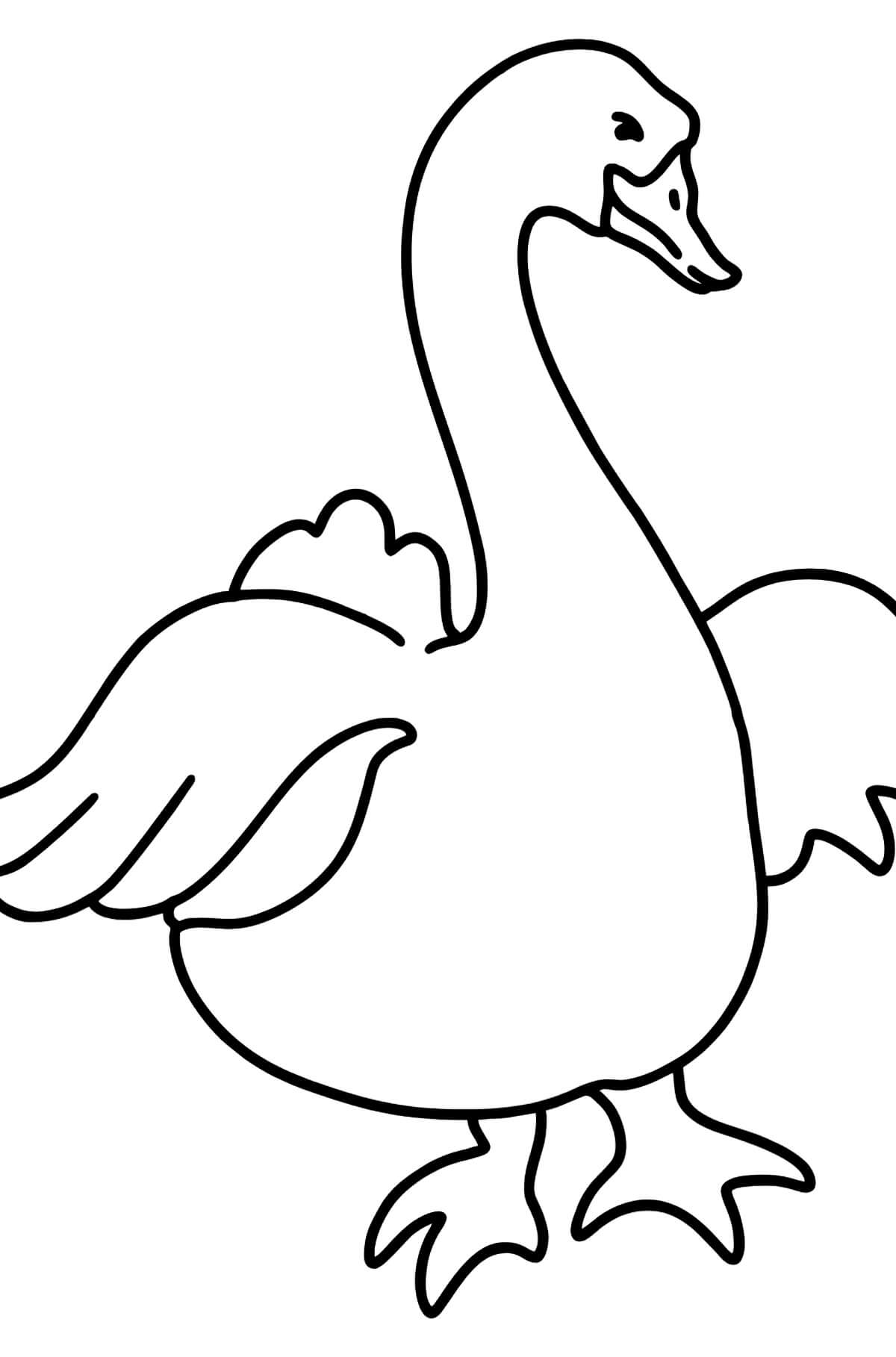 Dibujo de Ganso Imprimible para Colorear