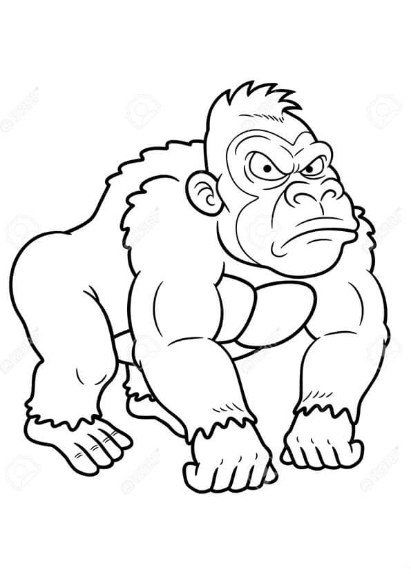Dibujo de Divertido Gorila para Colorear