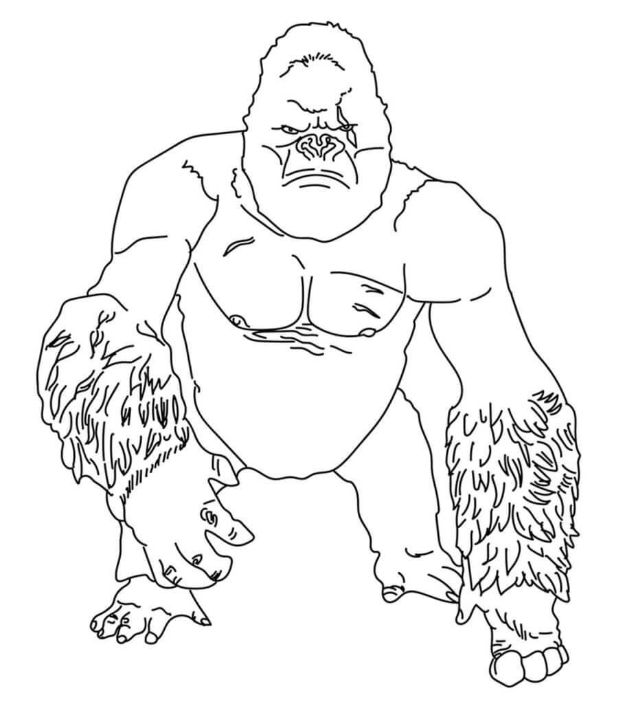 Dibujo de Gorila Enojado para Colorear