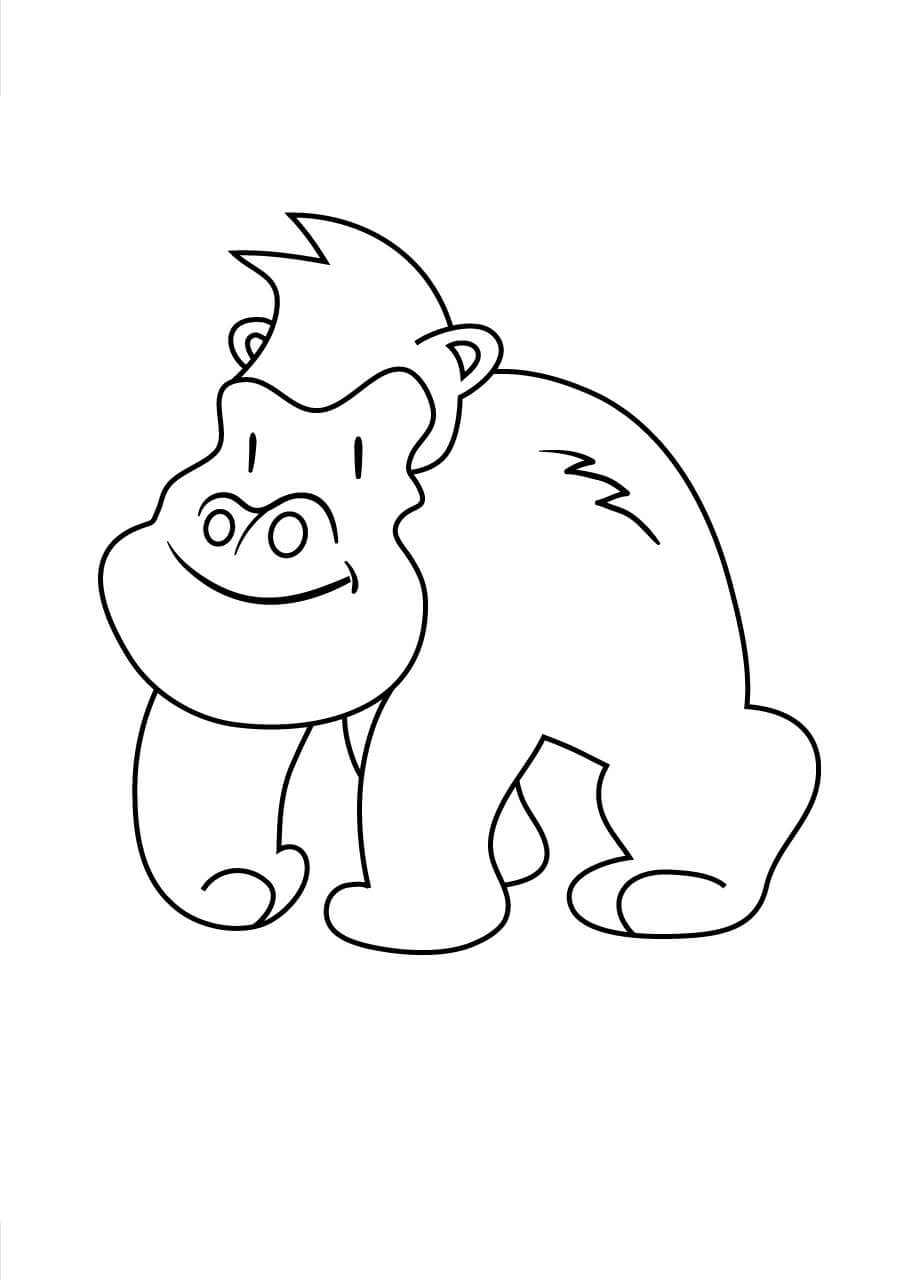 Dibujo de Gorila Estpido para Colorear