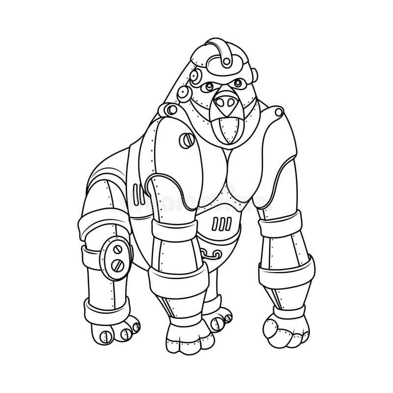 Dibujo de Robot Gorila para Colorear