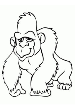 Dibujo de Simples Gorila para Colorear
