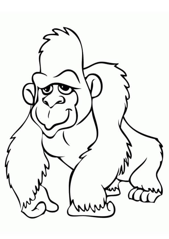 Dibujo de Simples Gorila para Colorear