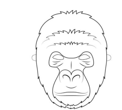Dibujo de Una Mscara de Gorila para Colorear