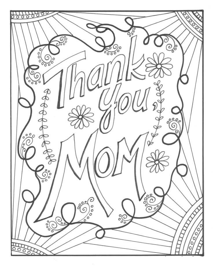 Dibujo de Gracias Mam para Colorear