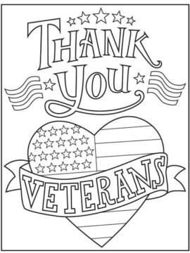 Dibujo de Gracias Veteranos 1 para Colorear