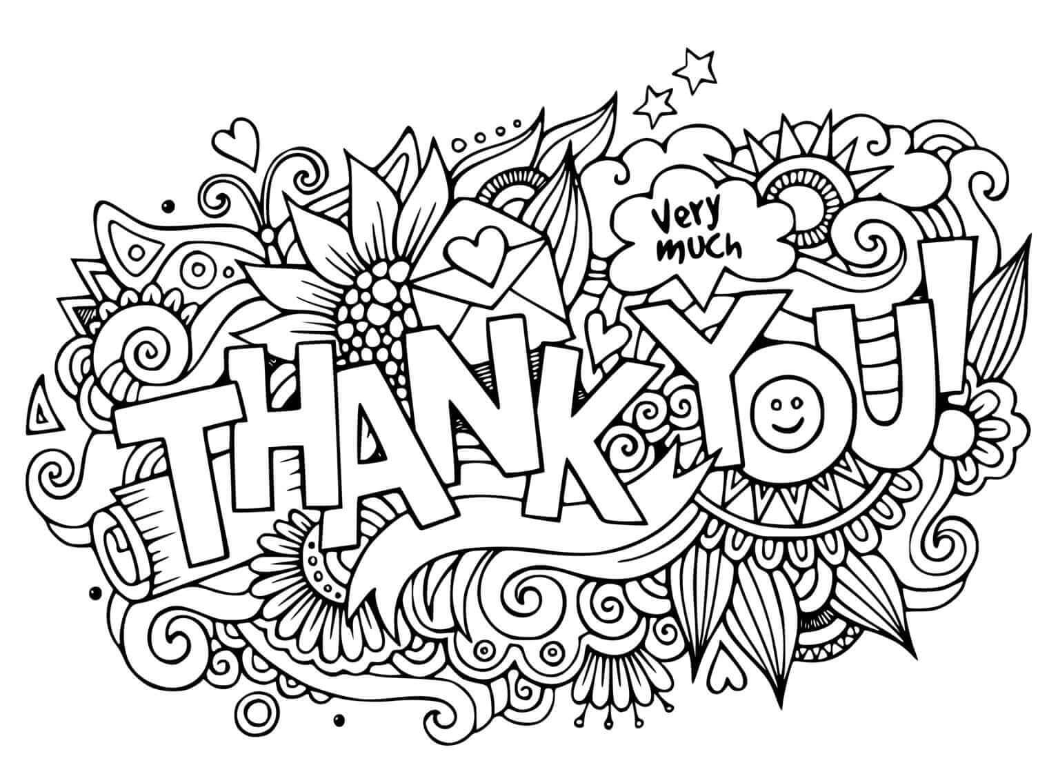 Dibujo de Gracias Es para Adultos para Colorear