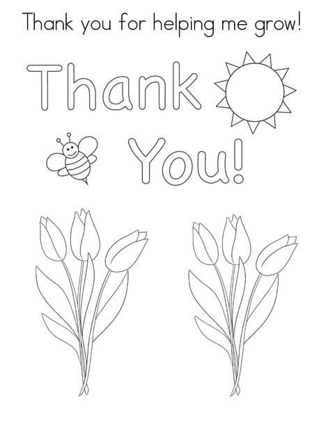 Dibujo de Gracias por Ayudarme a Crecer para Colorear