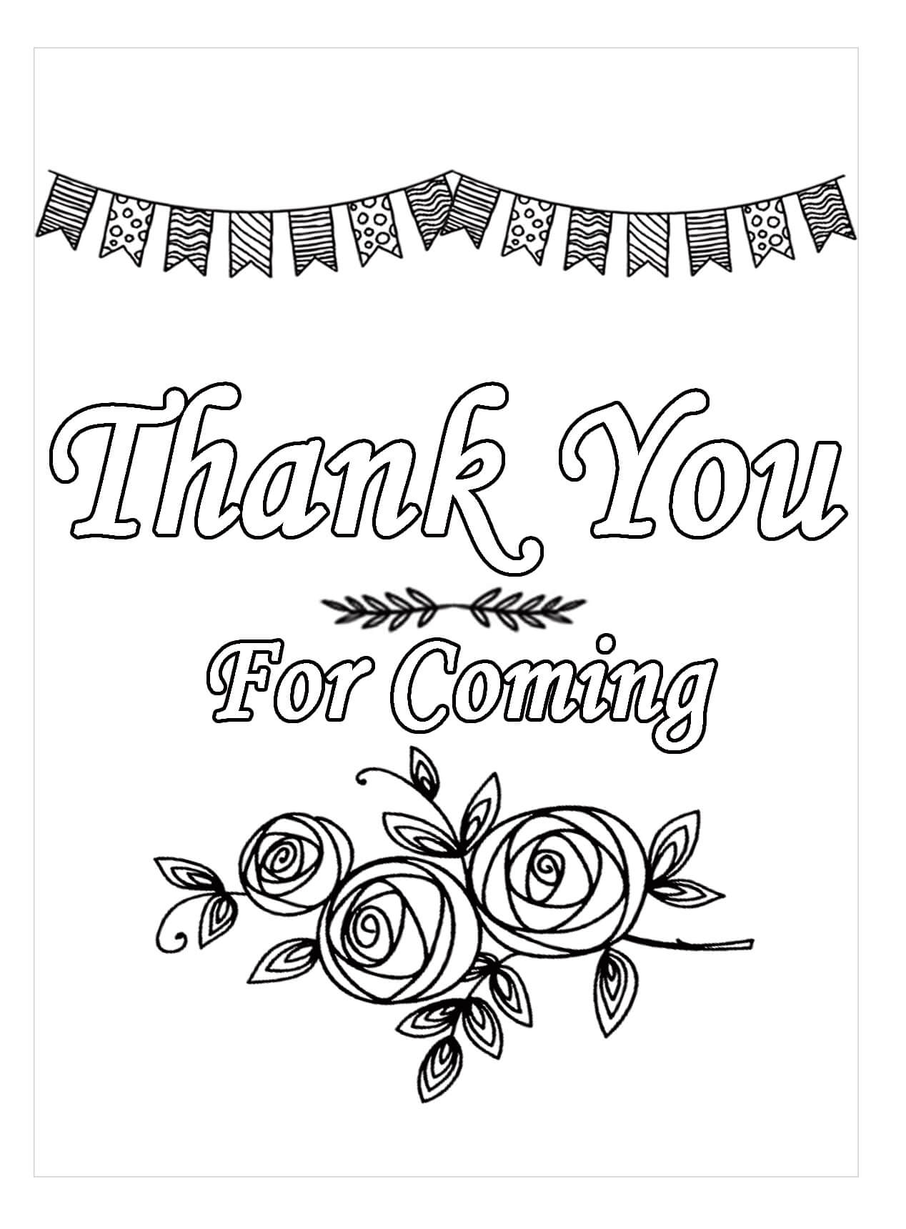 Dibujo de Gracias por Venir para Colorear