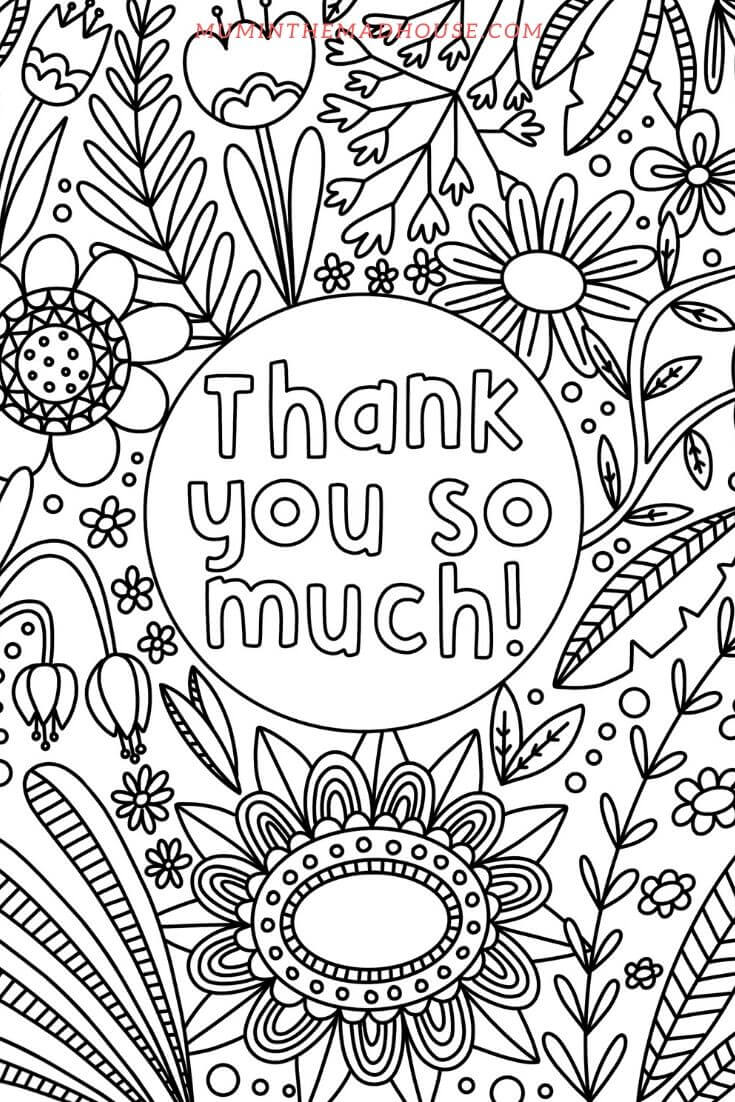 Dibujo de Muchas Gracias para Colorear