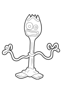 Dibujo de Forky Cara Divertida para Colorear