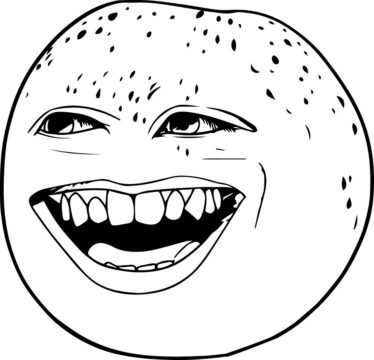 Dibujo de Rie la Naranja Molesta para Colorear
