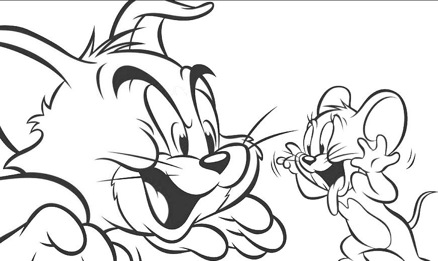 Dibujo de Tom y Jerry Divertidos para Colorear
