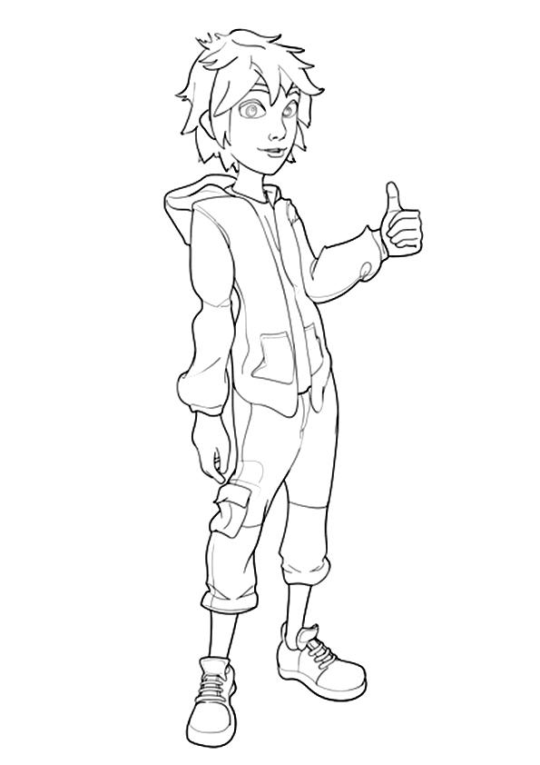 Dibujo de Hiro Hamada en Gran héroe 6 para Colorear