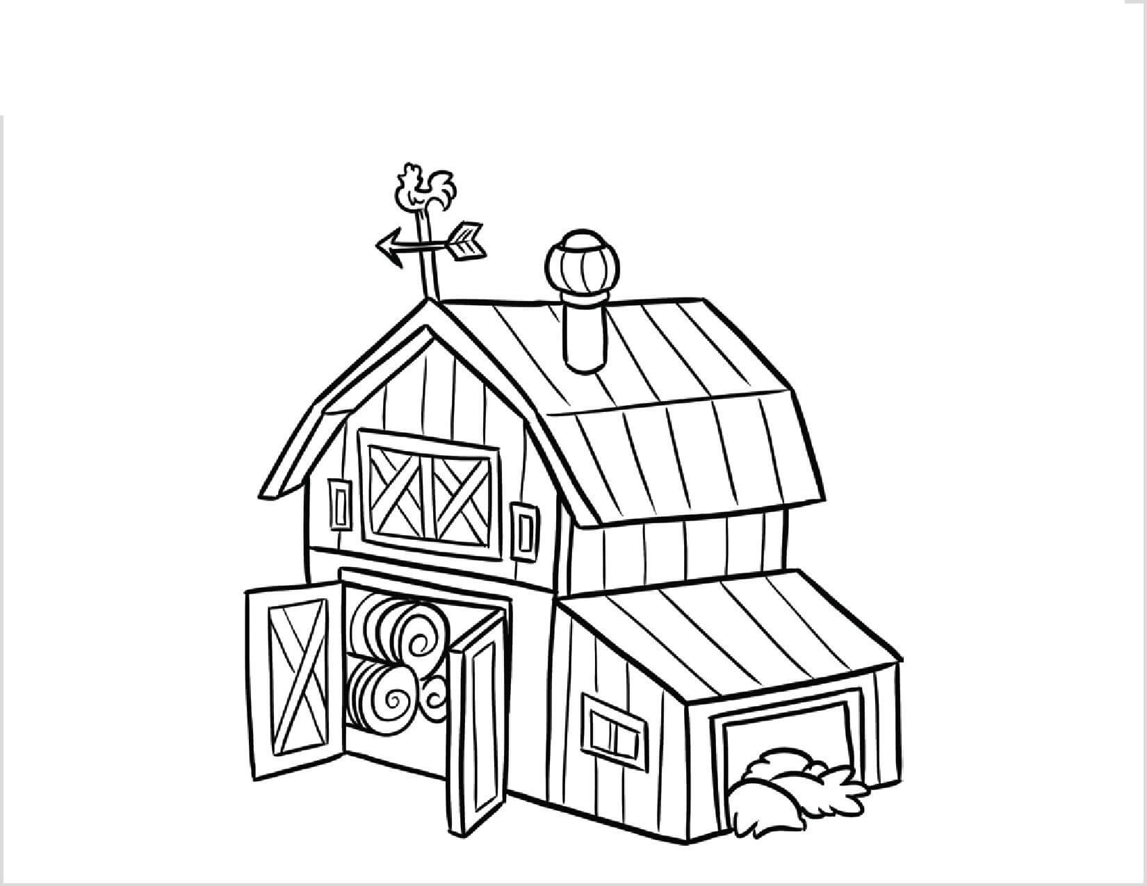 Dibujo de Granero de la Granja para Colorear