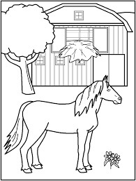 Dibujo de Caballo en la Granja para Colorear