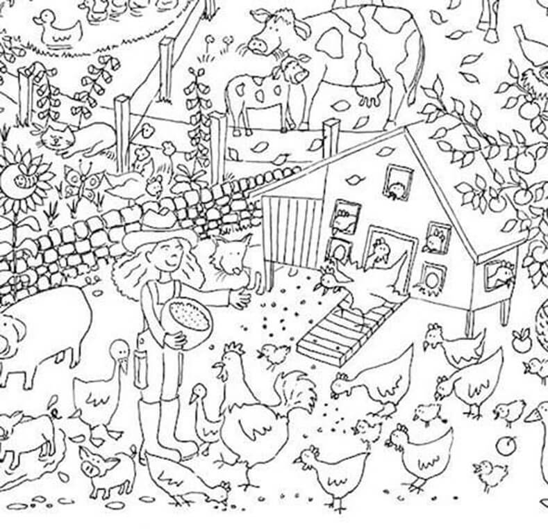 Dibujo de Granja Ruidosa para Colorear