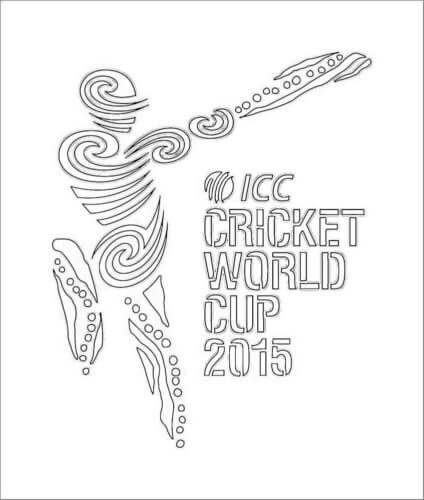 Dibujo de Copa Mundial de Cricket 2015 para Colorear