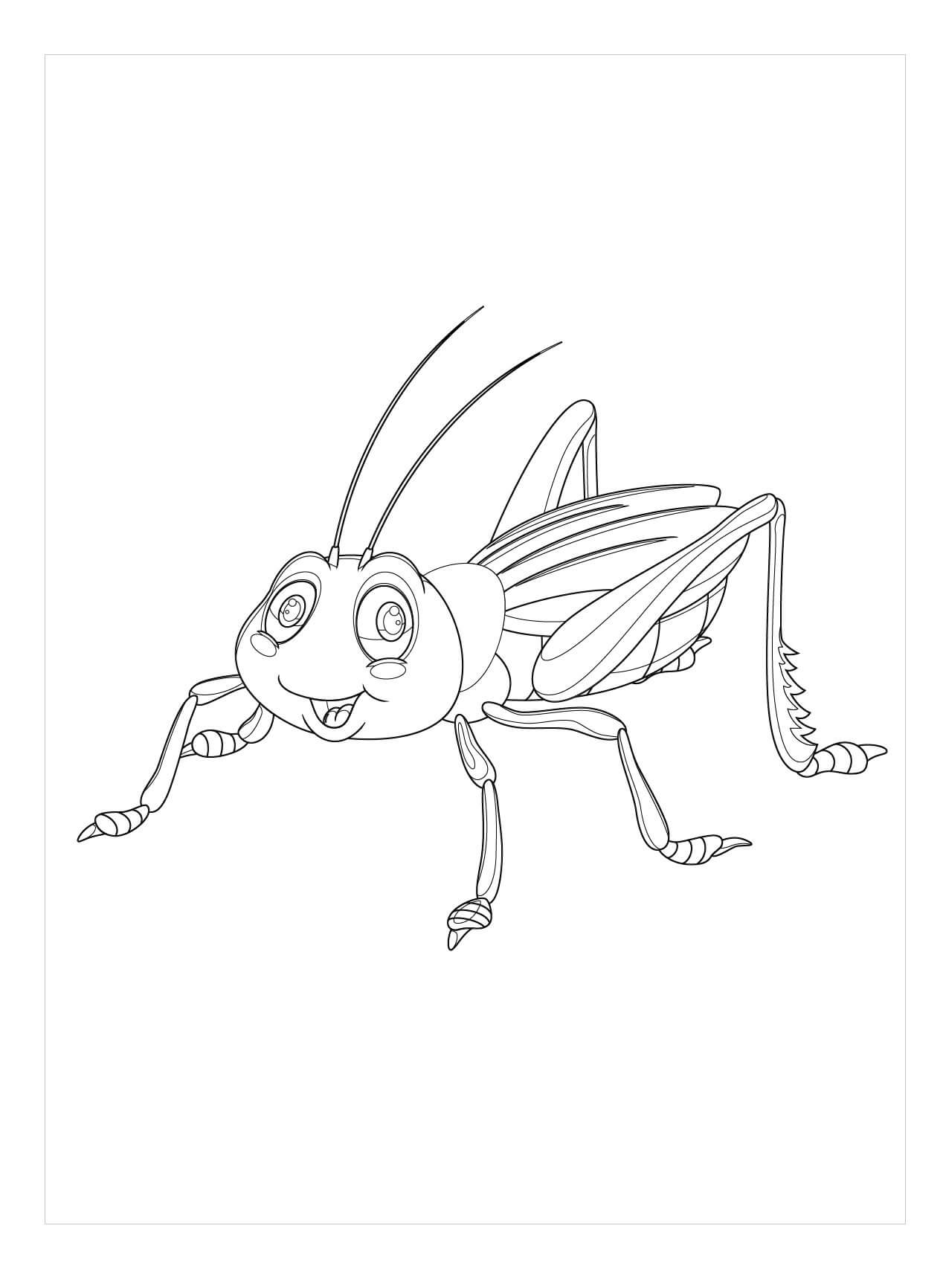 Dibujo de Kawaii Grillo para Colorear