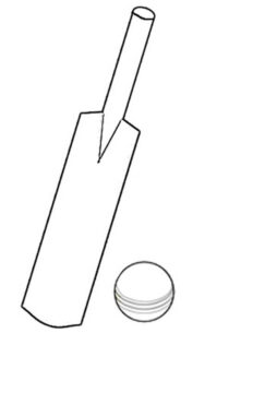 Dibujo de Murcilago y Pelota de Grillo para Colorear