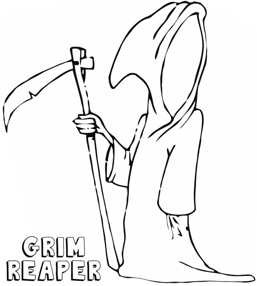 Dibujo de Chibi de la Parca para Colorear