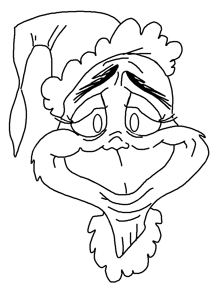 Dibujo de Cara Feliz de Grinch para Colorear