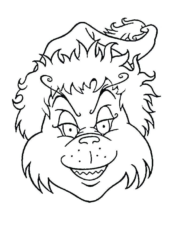 Dibujo de Grinch con Gran Sonrisa para Colorear
