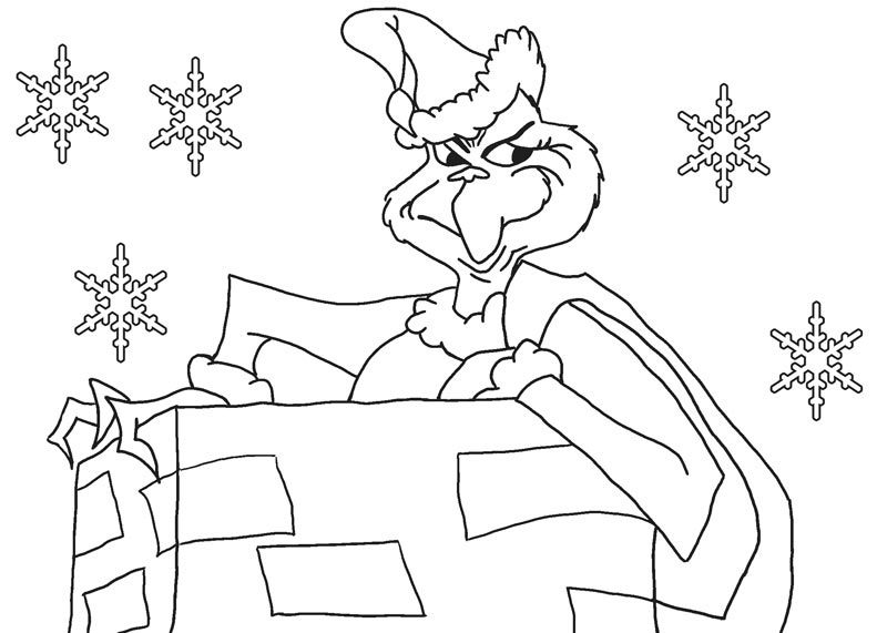 Dibujo de Grinch en la Chimenea para Colorear