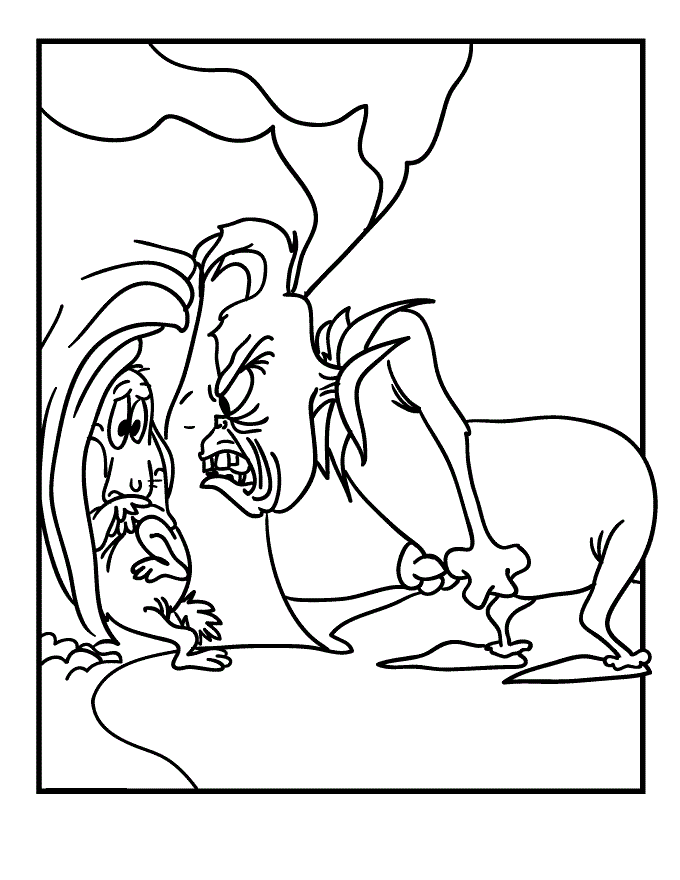 Dibujo de Grinch Enojado con Max para Colorear
