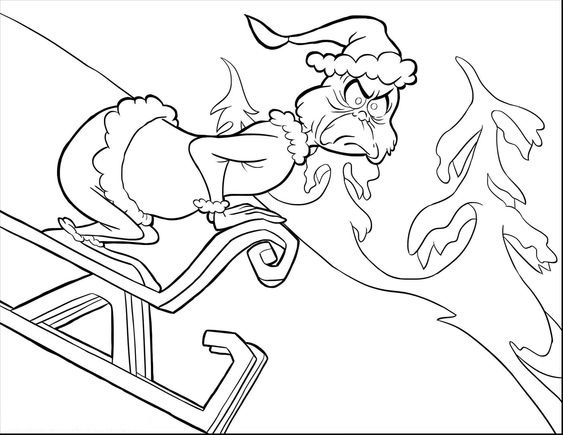 Dibujo de Grinch Esta Esquiando para Colorear