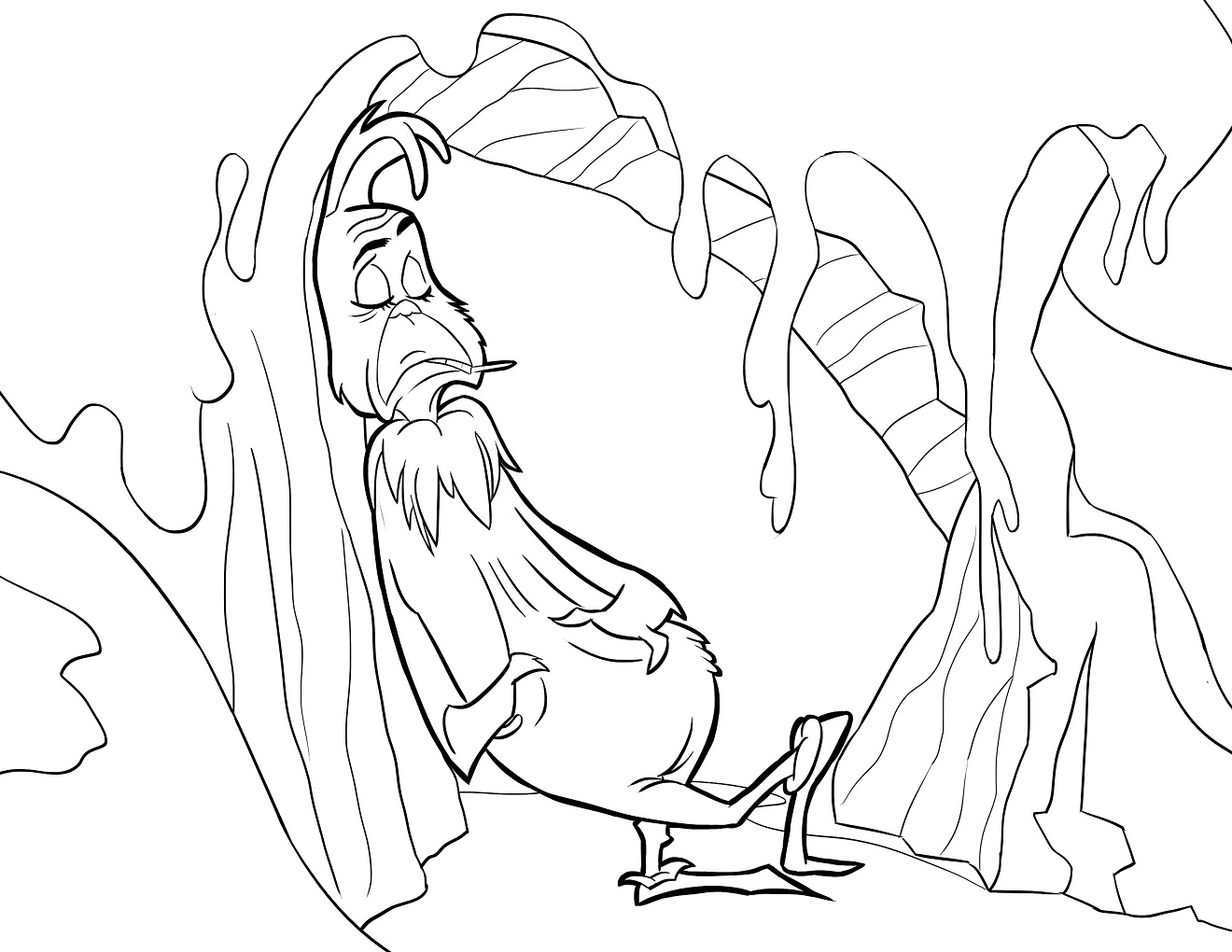 Dibujo de Grinch Sonoliento para Colorear