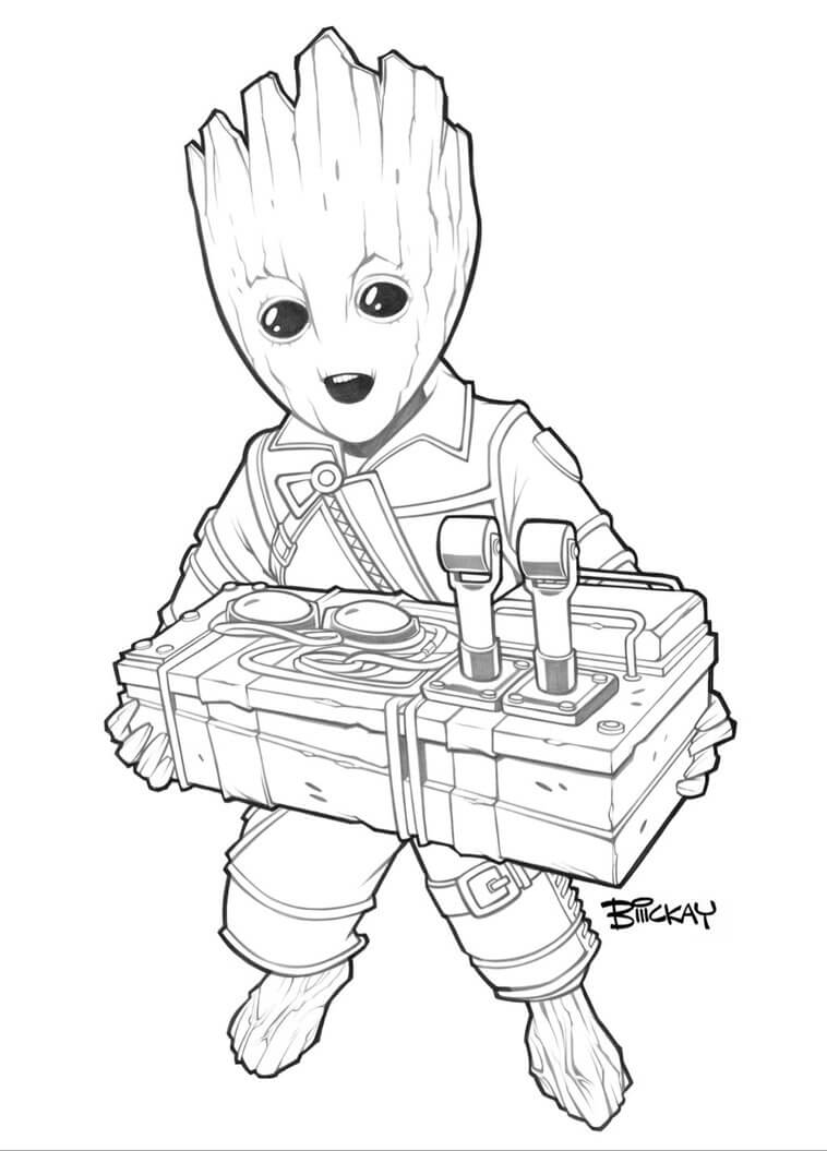 Dibujo de Groot Lindo para Colorear
