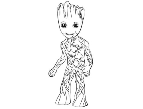 Dibujo de Groot Sonriendo para Colorear