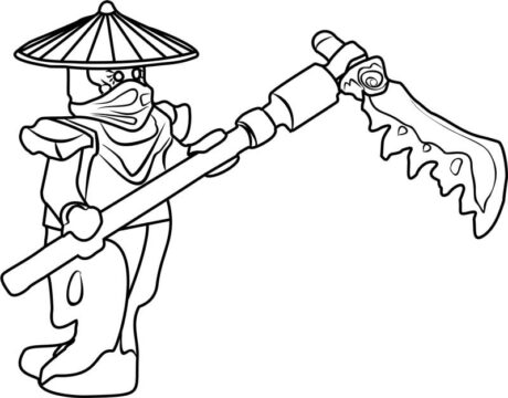 Dibujo de Lego Ninja con Guadana para Colorear