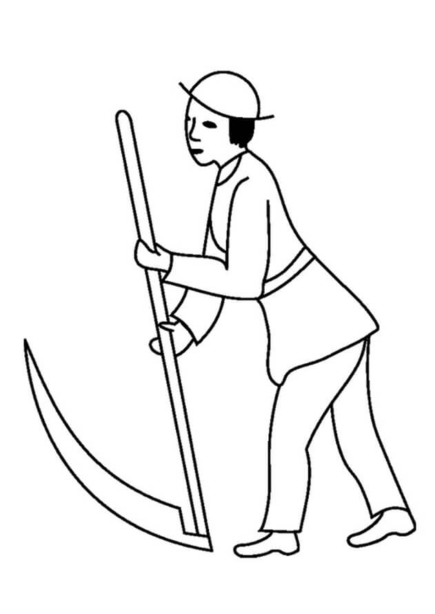 Dibujo de Una Mujer con Guadana para Colorear