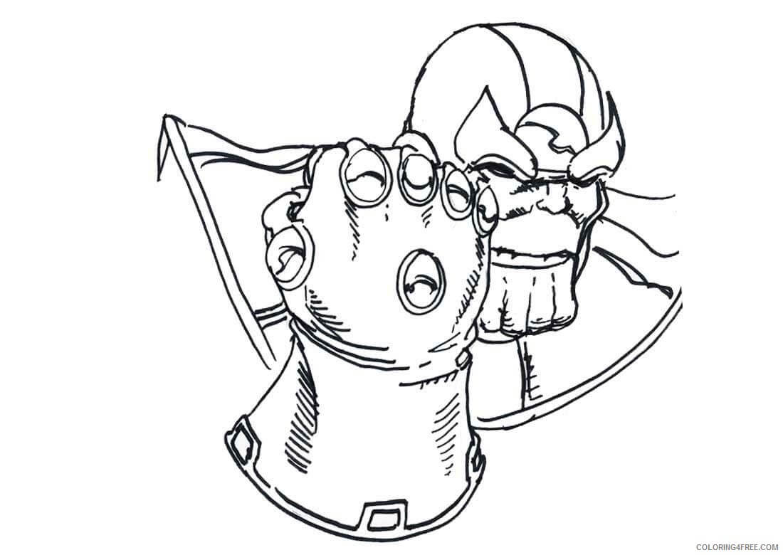 Dibujo de Thanos con el Guantelete del Infinito para Colorear