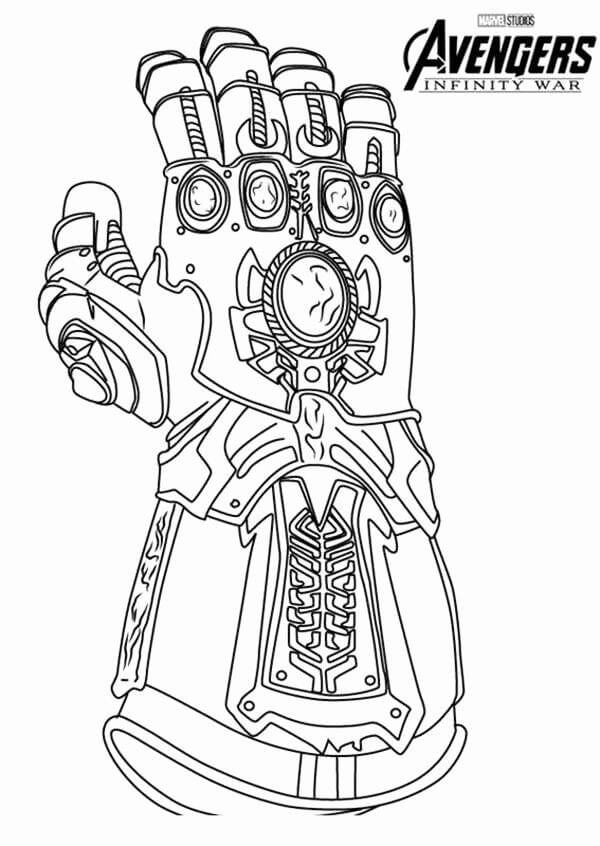 Dibujo de Gran Guantelete del Infinito 1 para Colorear